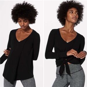 Lululemon Knot A Problem Long Sleeve Top in 
Black | Tie Front